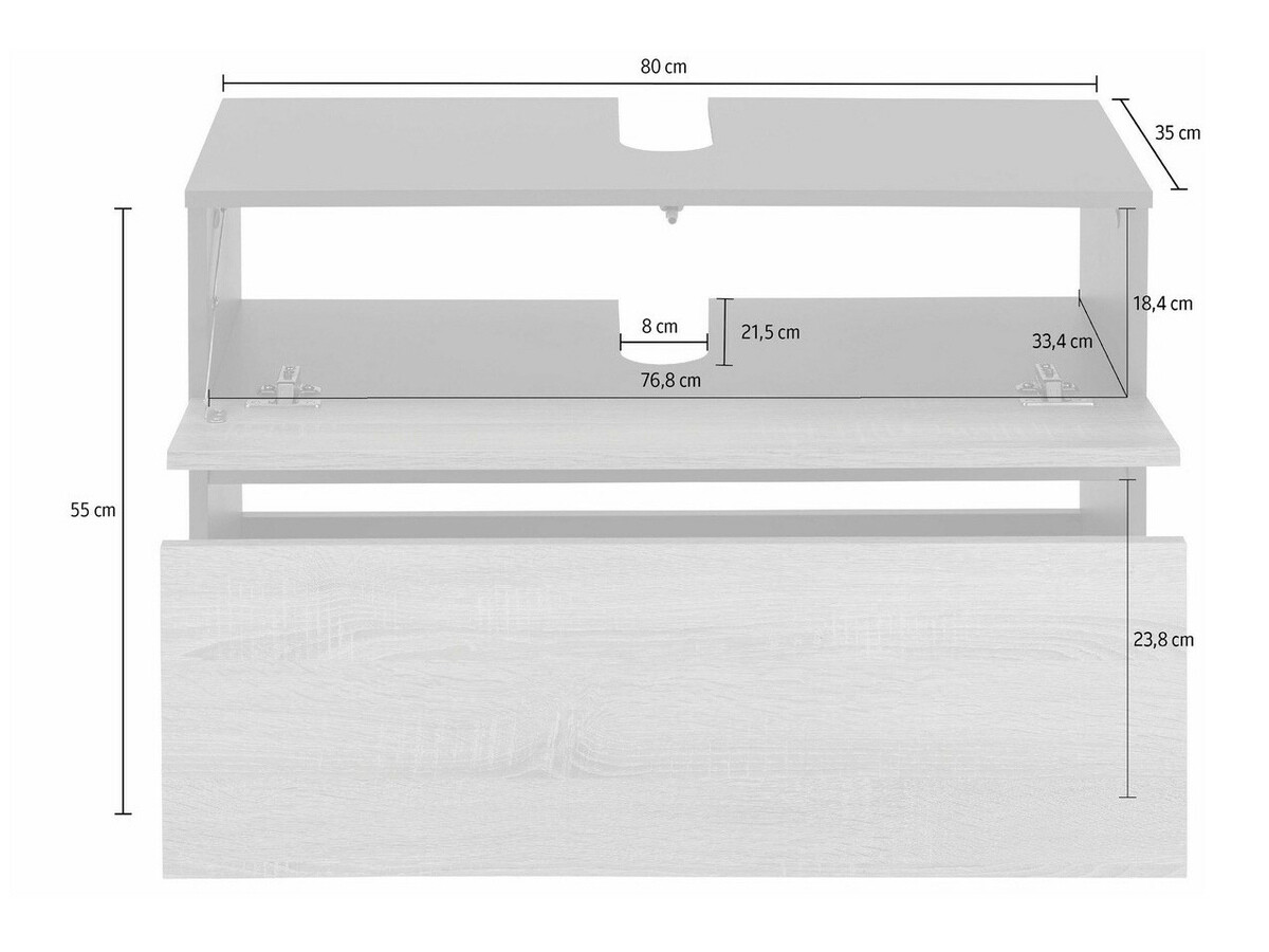 Prostostoječa kopalniška omarica za umivalnik Soncamu 109 (Bela)