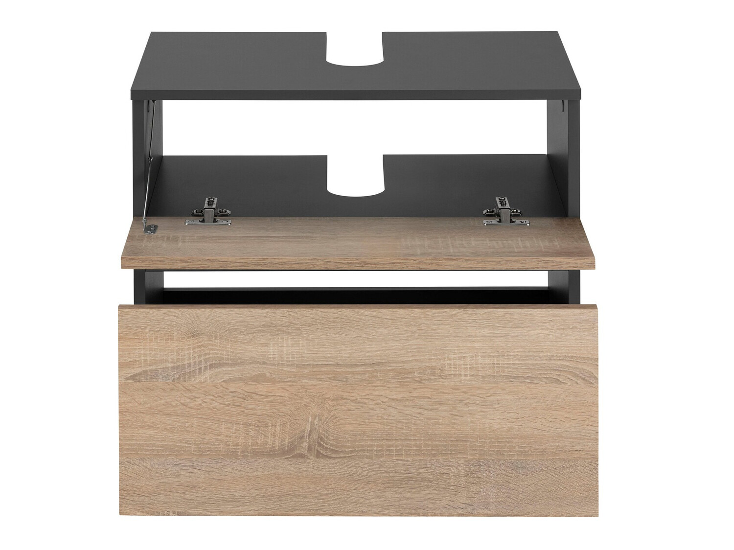 Prostostoječa kopalniška omarica za umivalnik Soncamu 110 (Antracit + Hrast)