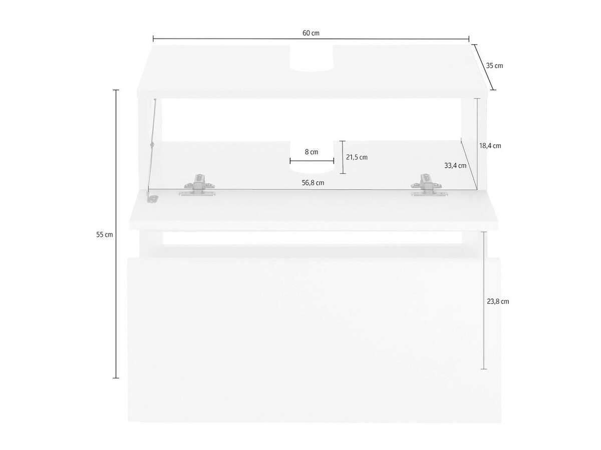 Prostostoječa kopalniška omarica za umivalnik Soncamu 110 (Antracit + Hrast)