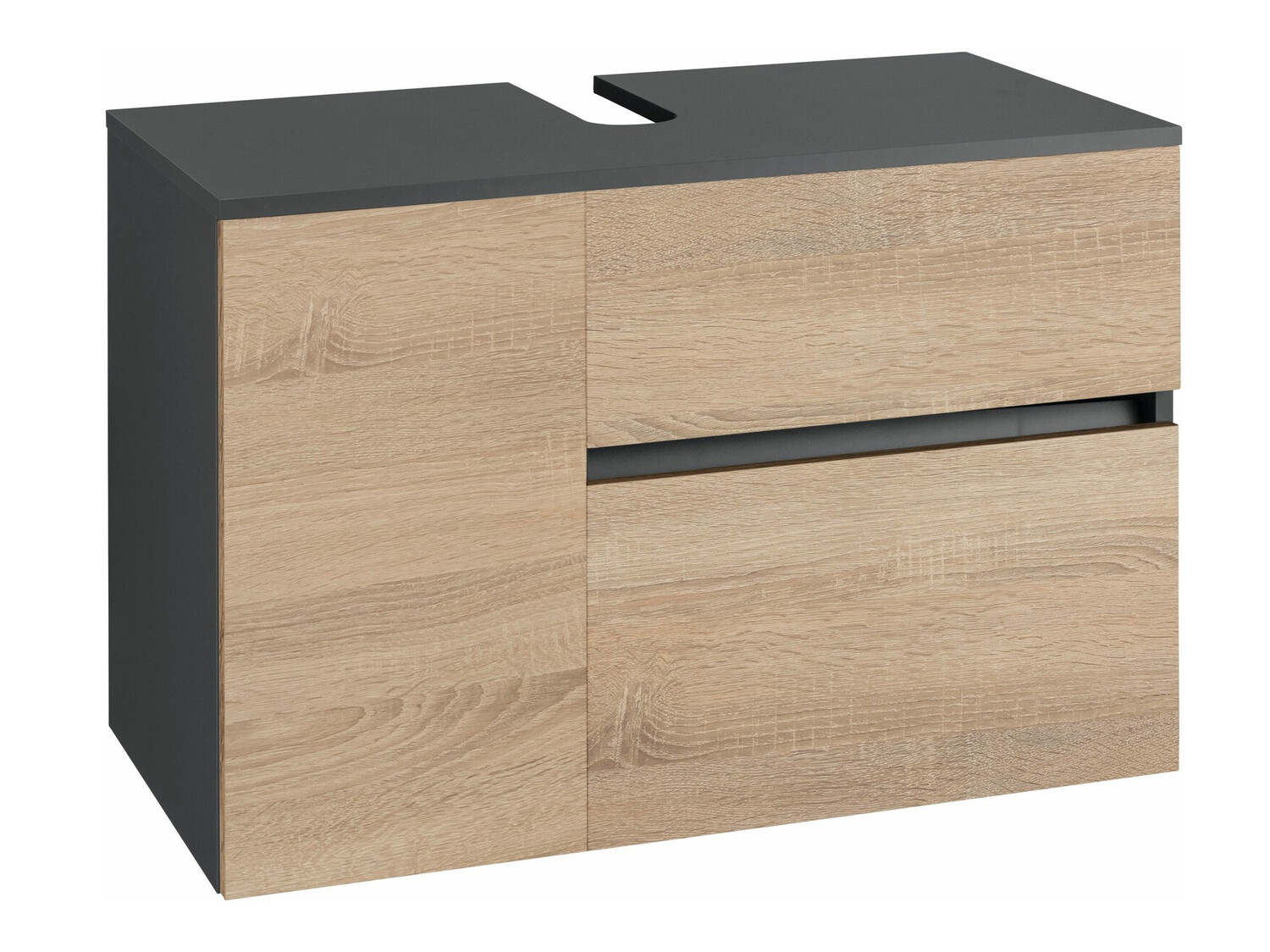 Viseča kopalniška omarica za umivalnik Soncamu 107 (Antracit + Hrast)