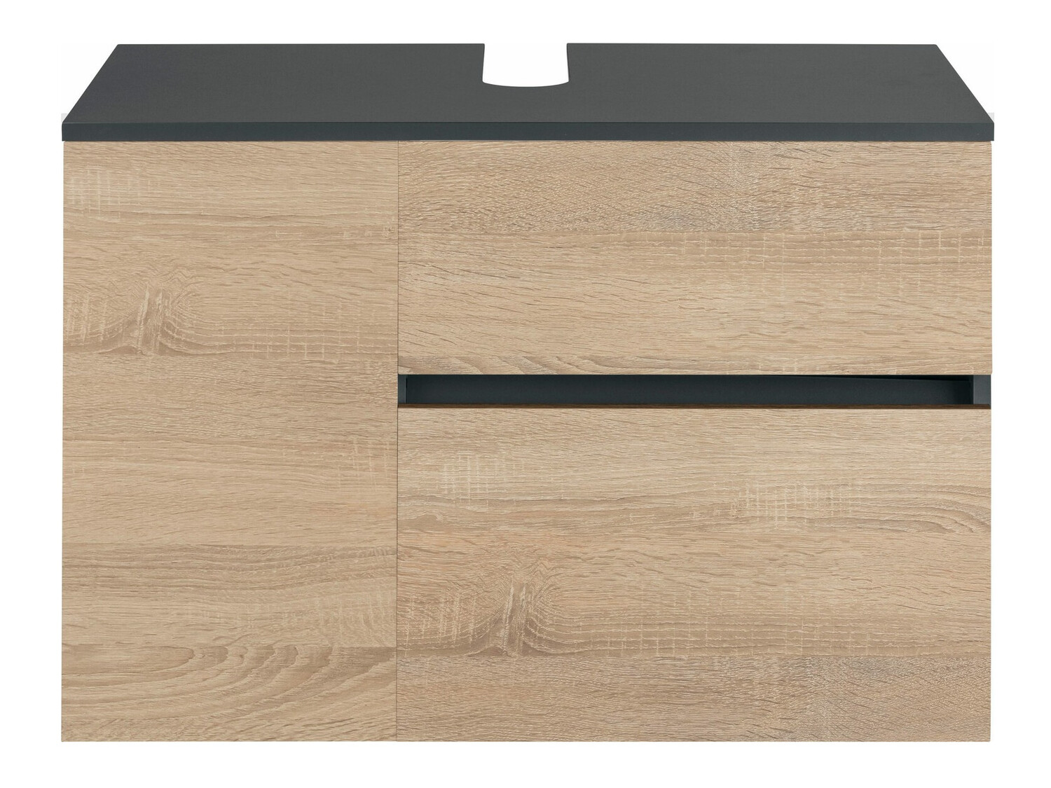 Viseča kopalniška omarica za umivalnik Soncamu 107 (Antracit + Hrast)