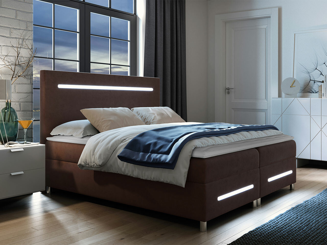 Boxspring postelja Baltimore 174 (Fresh 4)