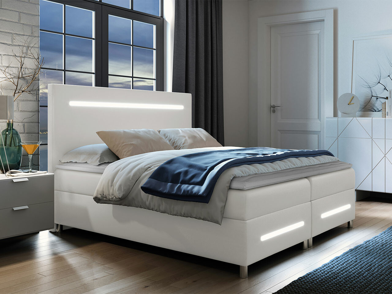 Boxspring postelja Baltimore 174 (Soft 017)