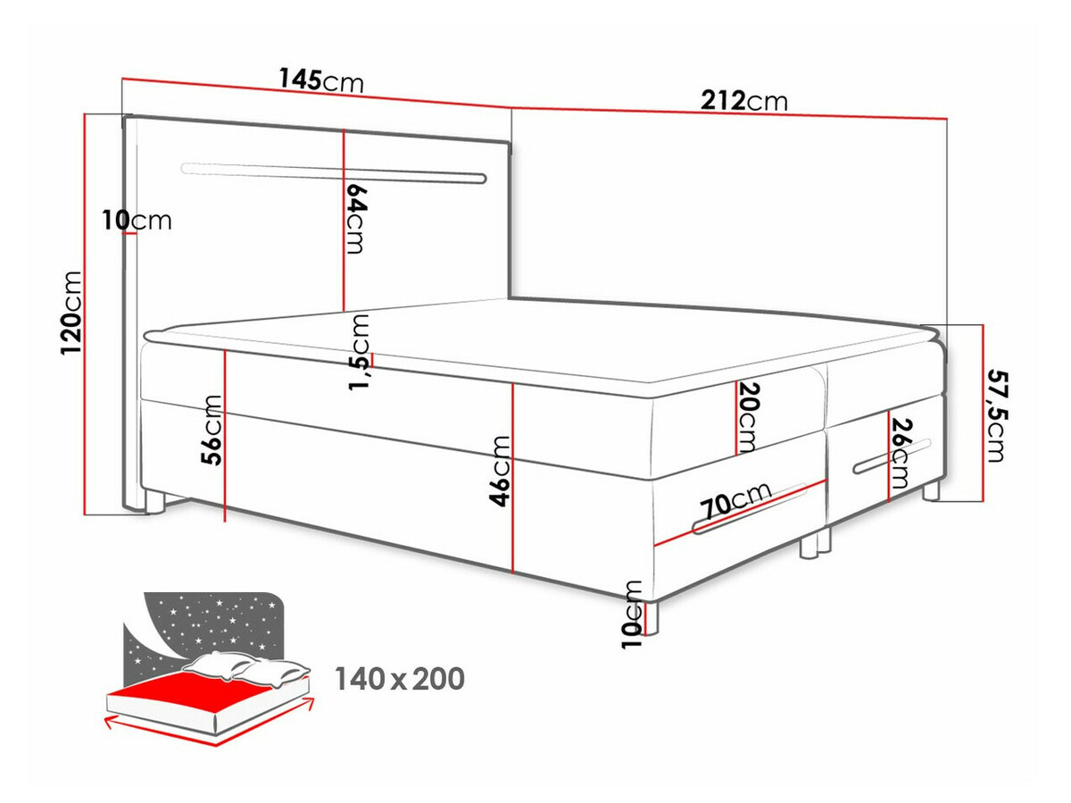 Boxspring postelja Pluvia (Soft 033)
