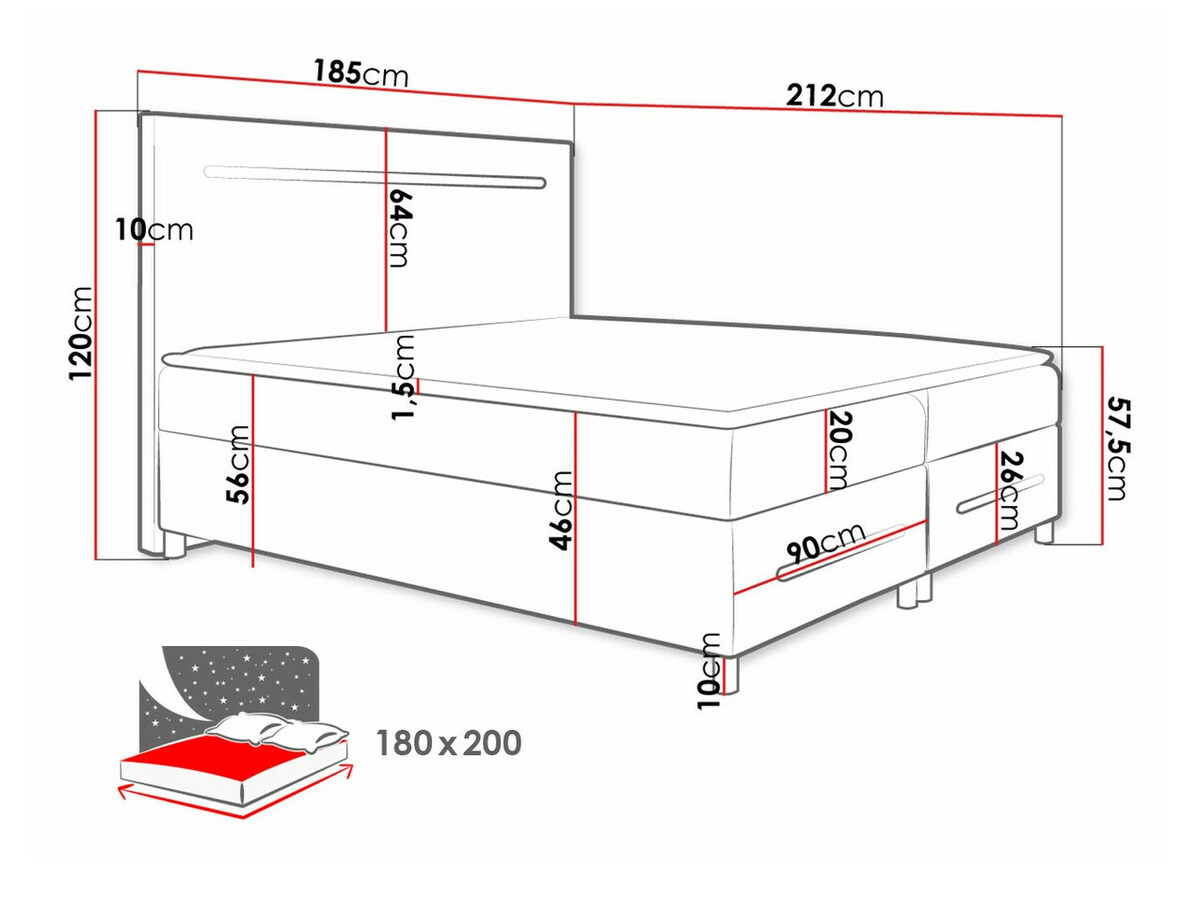 Boxspring postelja Pluvia (Soft 033)