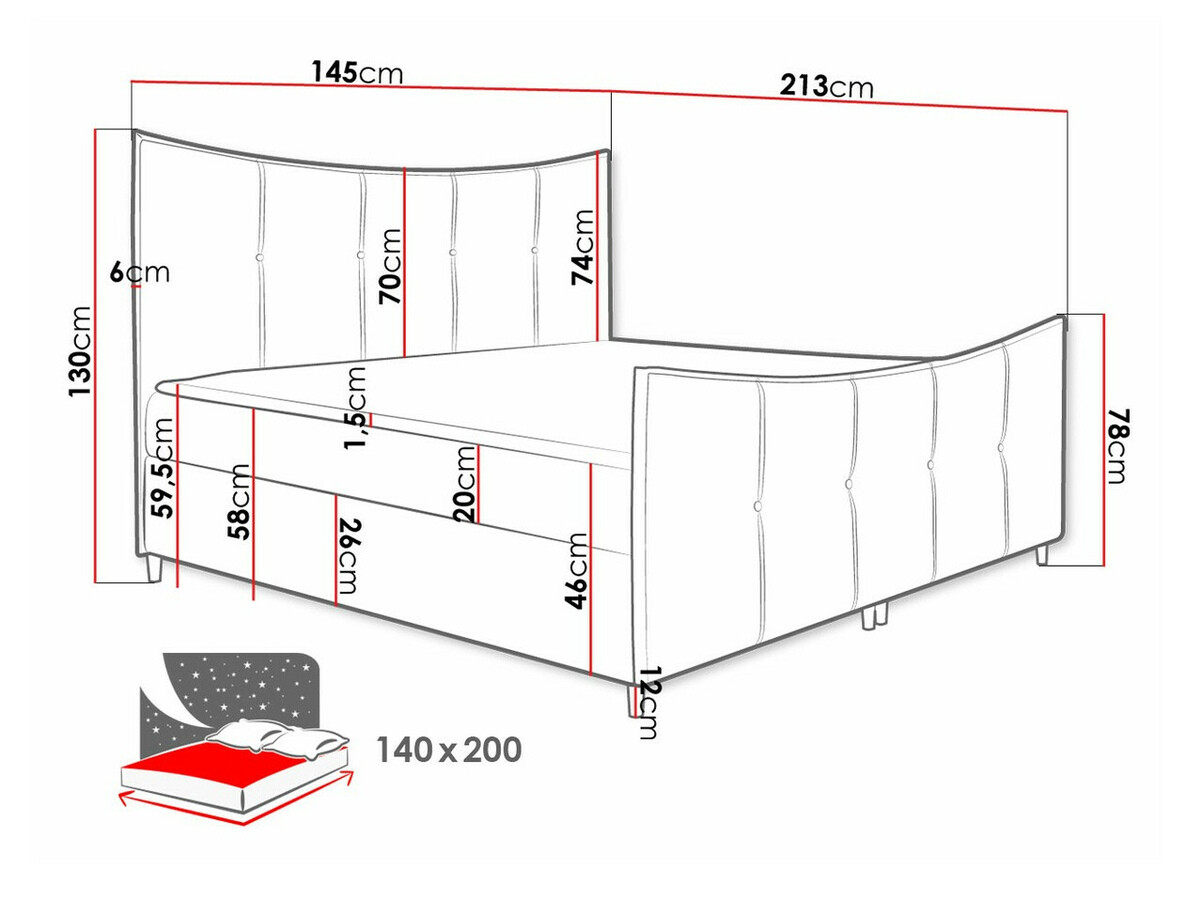 Boxspring postelja Fons (Fresh 14)