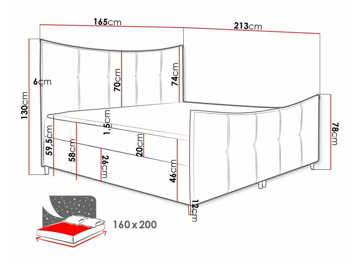 Boxspring postelja Fons (Fresh 14)
