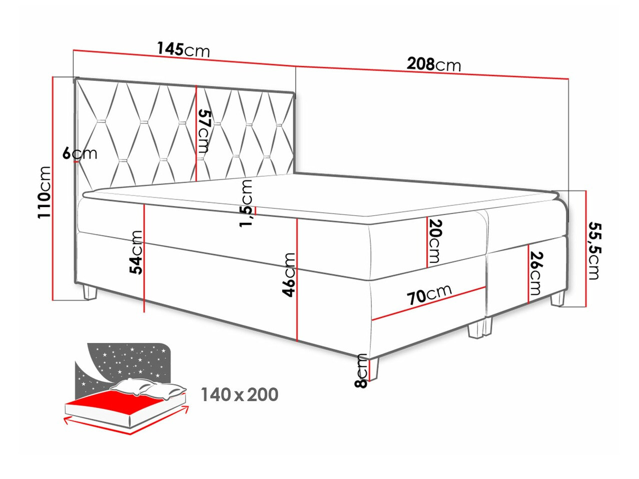 Boxspring postelja Nemus (Fresh 1)