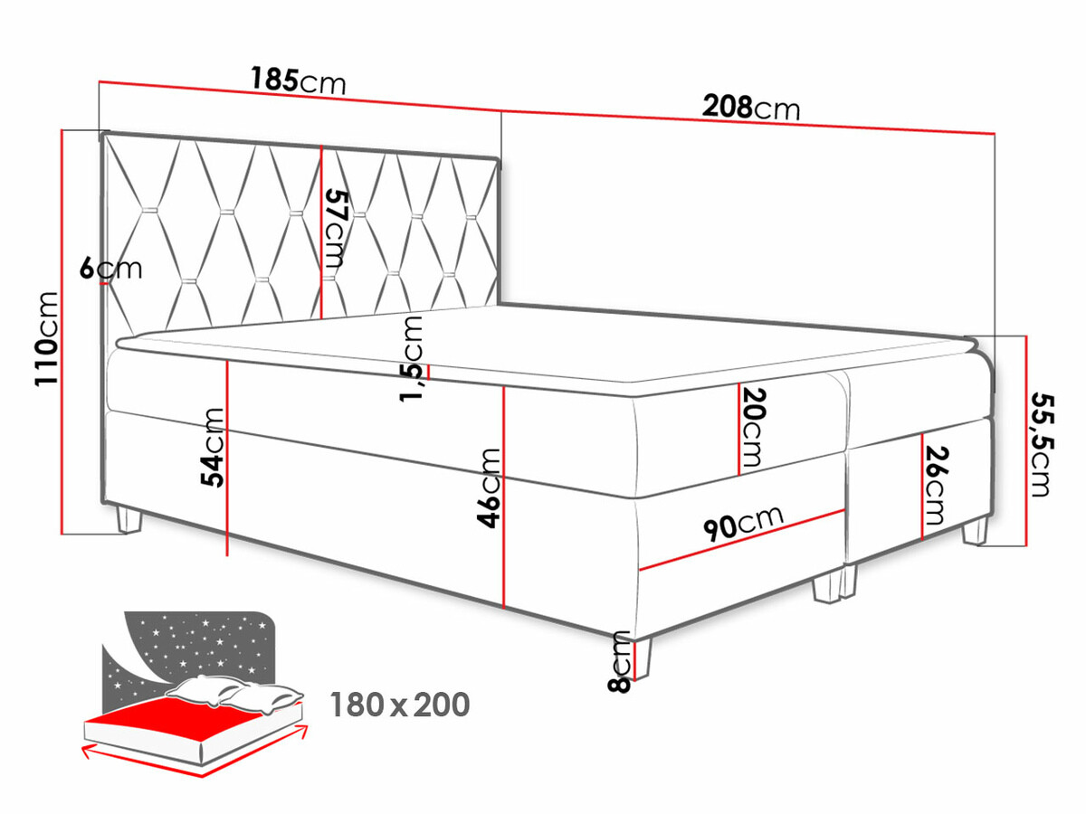 Boxspring postelja Nemus (Fresh 1)
