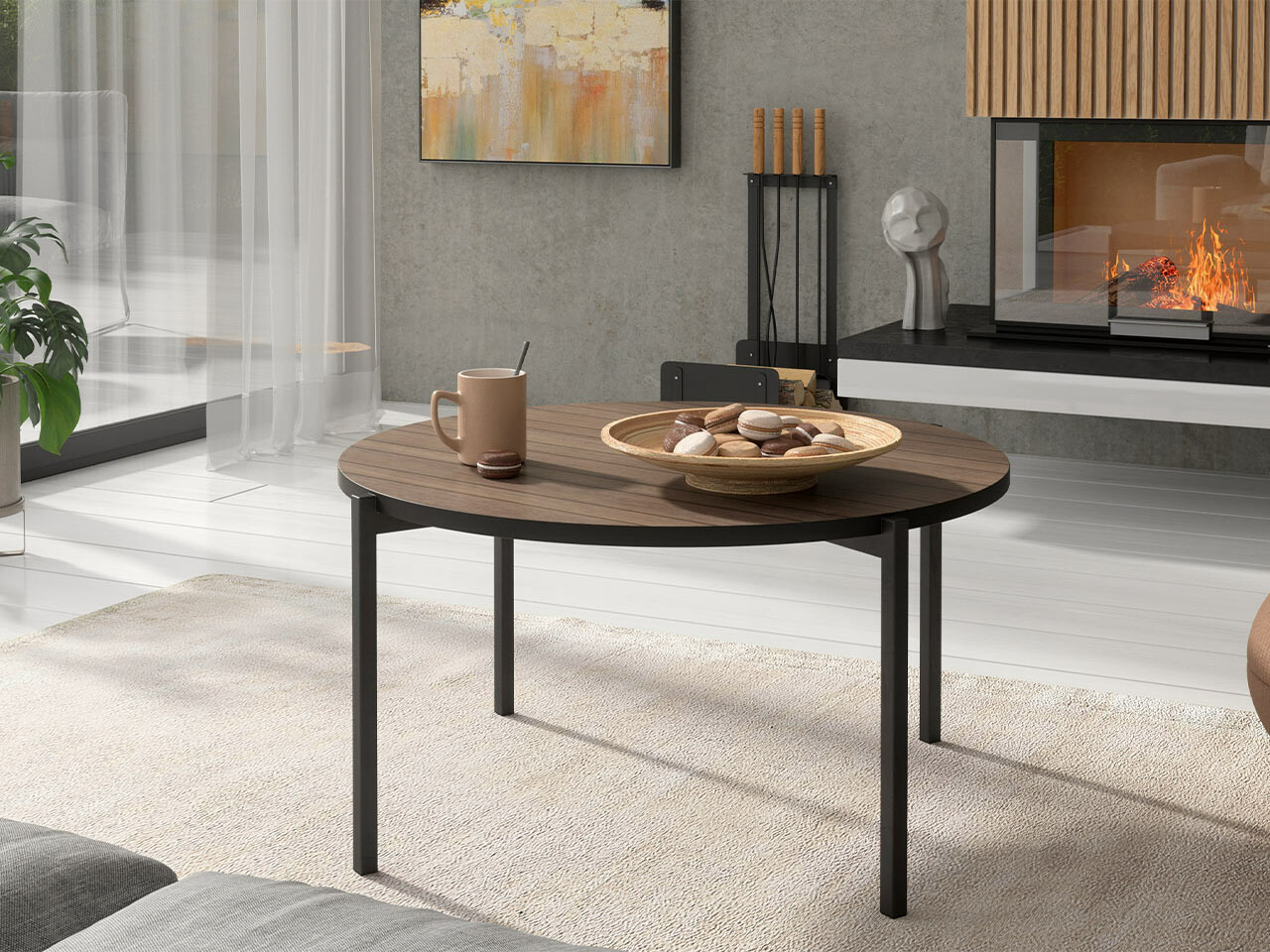 Klubska mizica Providence 180 (Rjava + Črna)