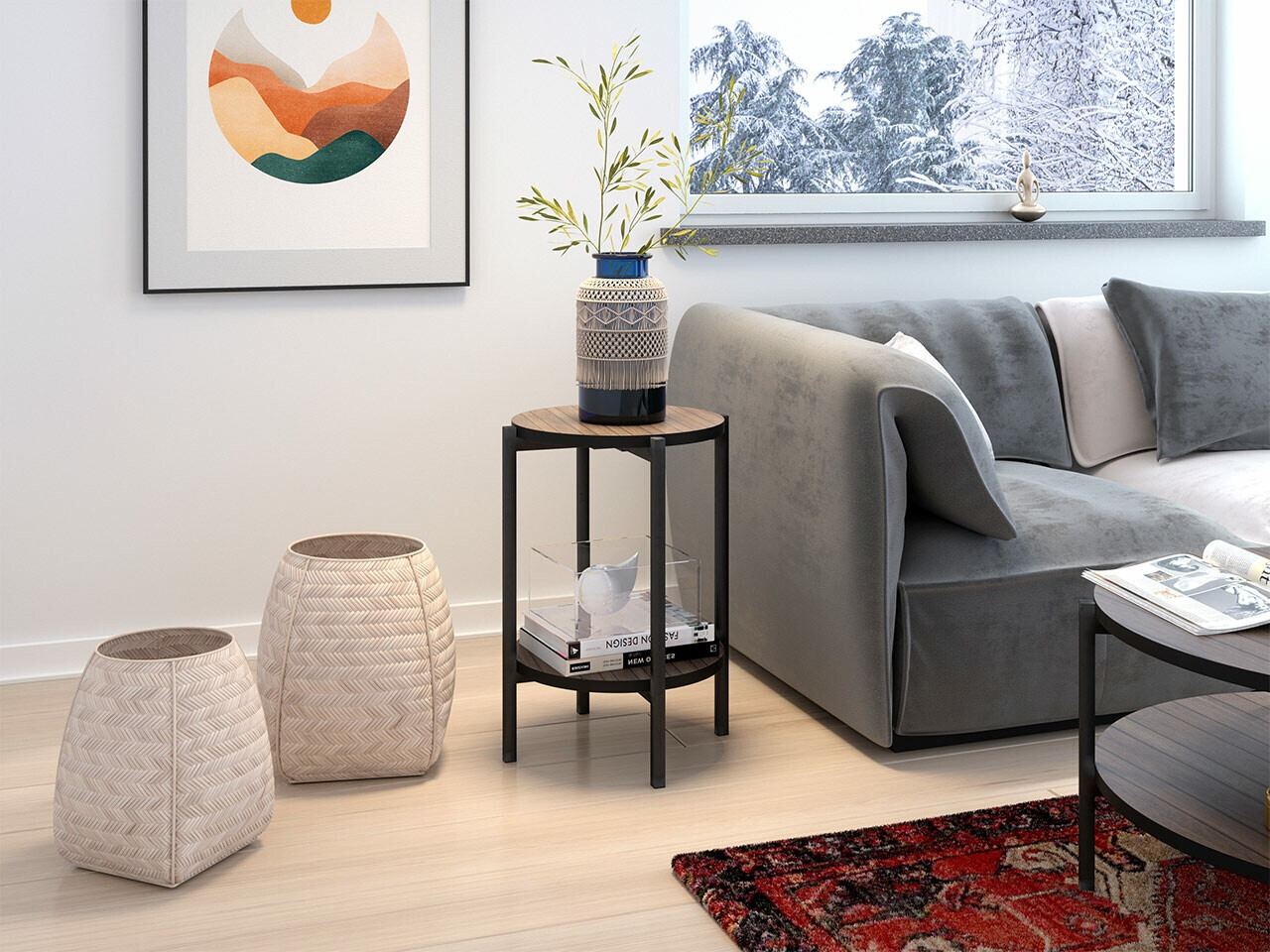 Stranska mizica Comfivo Cygnus (Rjava + Črna)