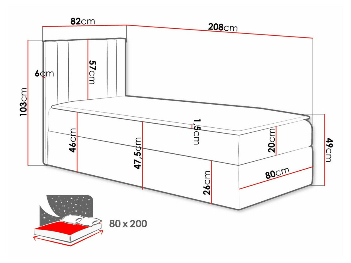 Boxspring postelja Mel I (Mehka 031)