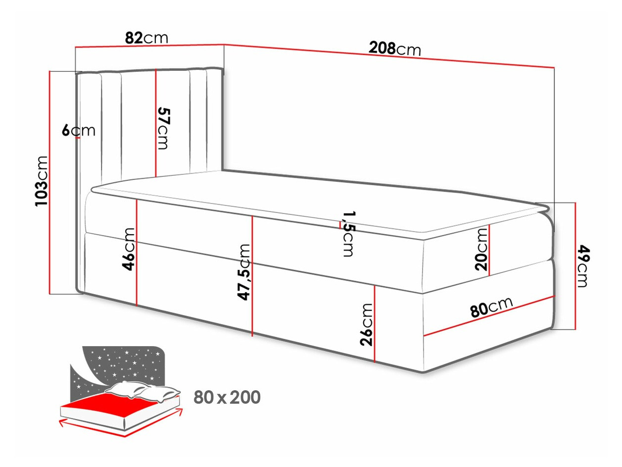 Boxspring postelja Mel I (Soft 010)