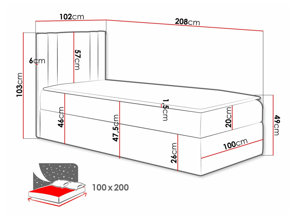Boxspring postelja Mel I (Soft 010)
