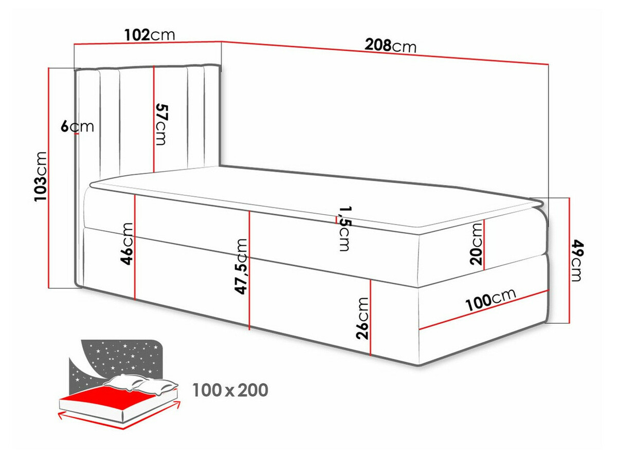 Boxspring postelja Mel I (Soft 011)