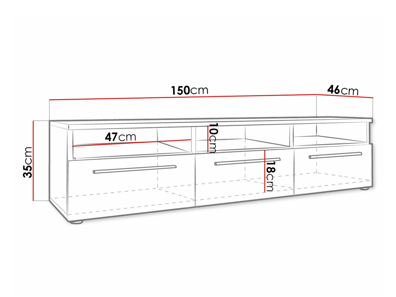TV-omarica Uva I (Bela + Sijaj črna)