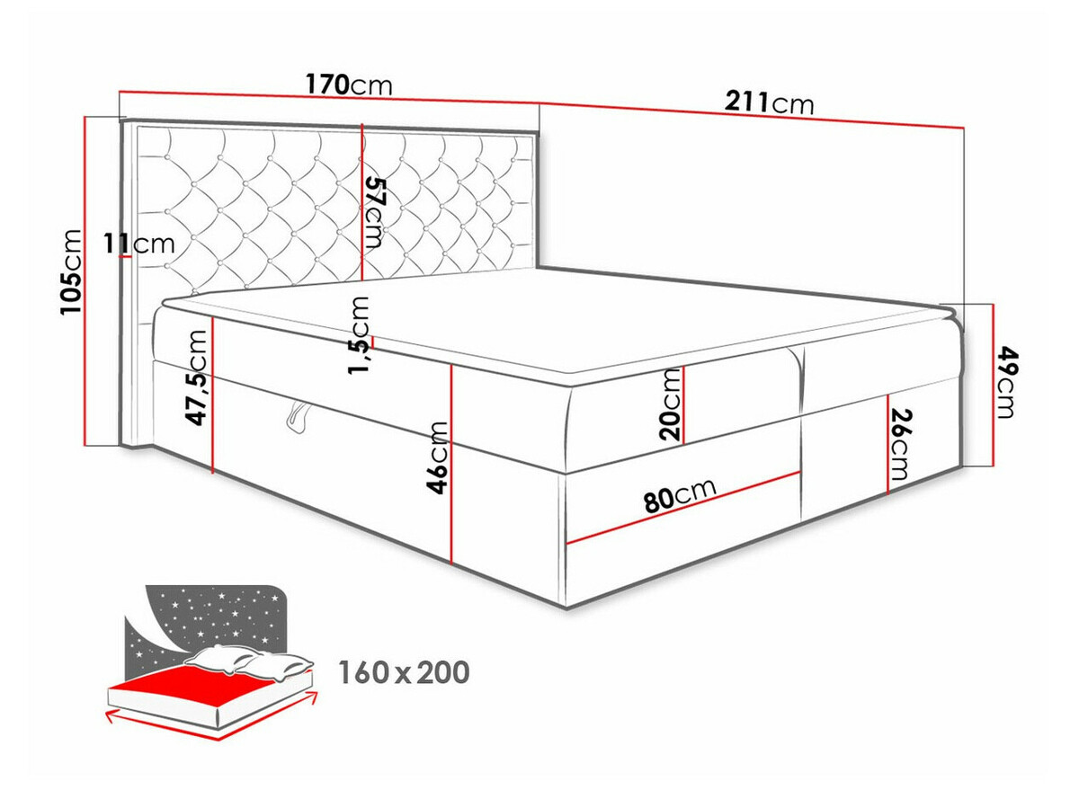 Boxspring postelja Navis I (Wotan hrast + Faro 14)