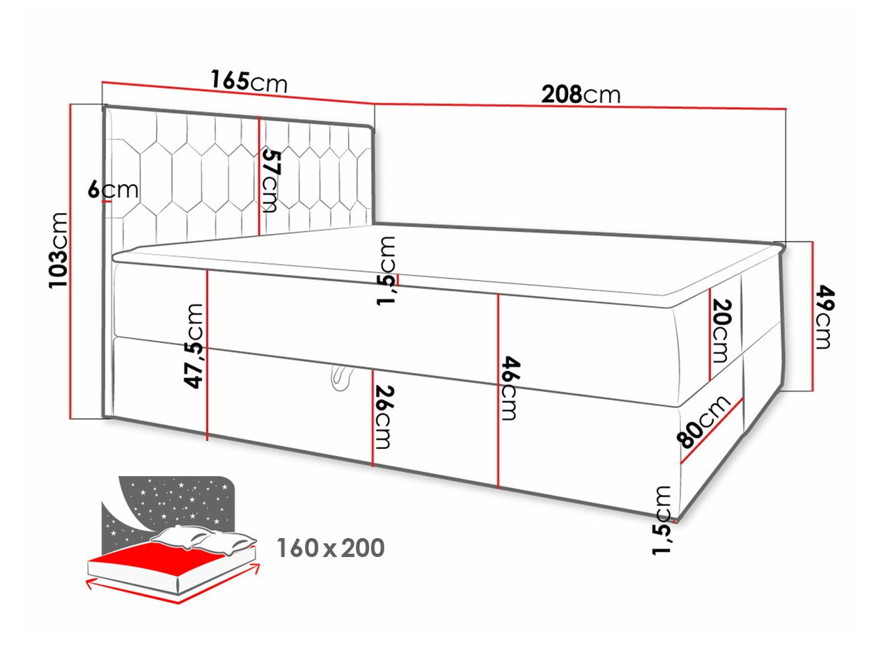Boxspring postelja Pons III (Fresh 1)