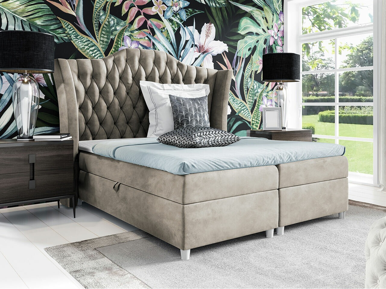 Boxspring postelja Baltimore 183 (Fresh 1)