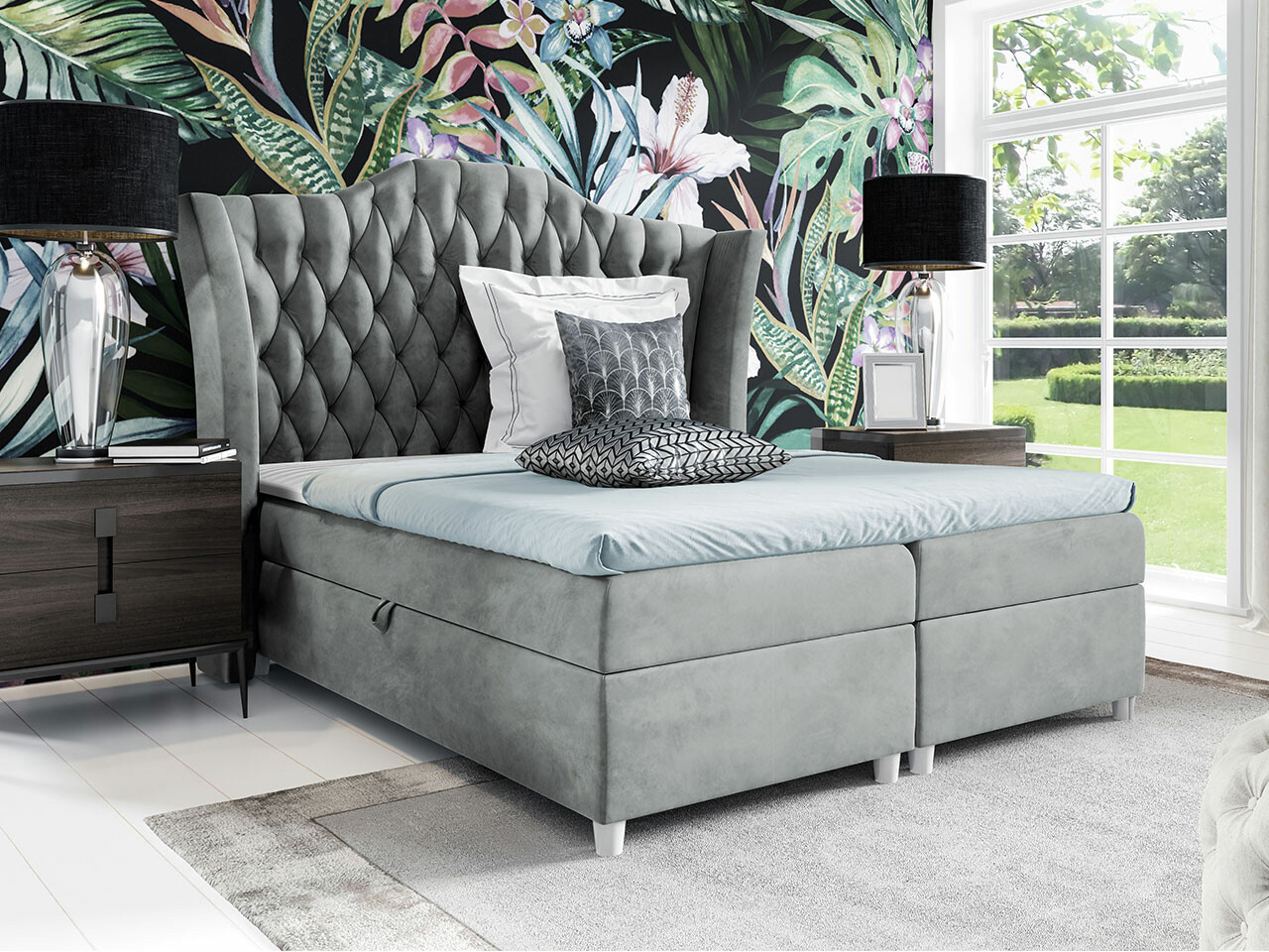 Boxspring postelja Baltimore 183 (Fresh 33)