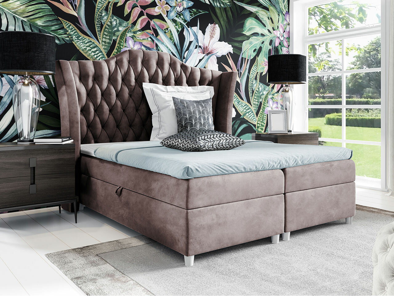 Boxspring postelja Baltimore 183 (Fresh 9)
