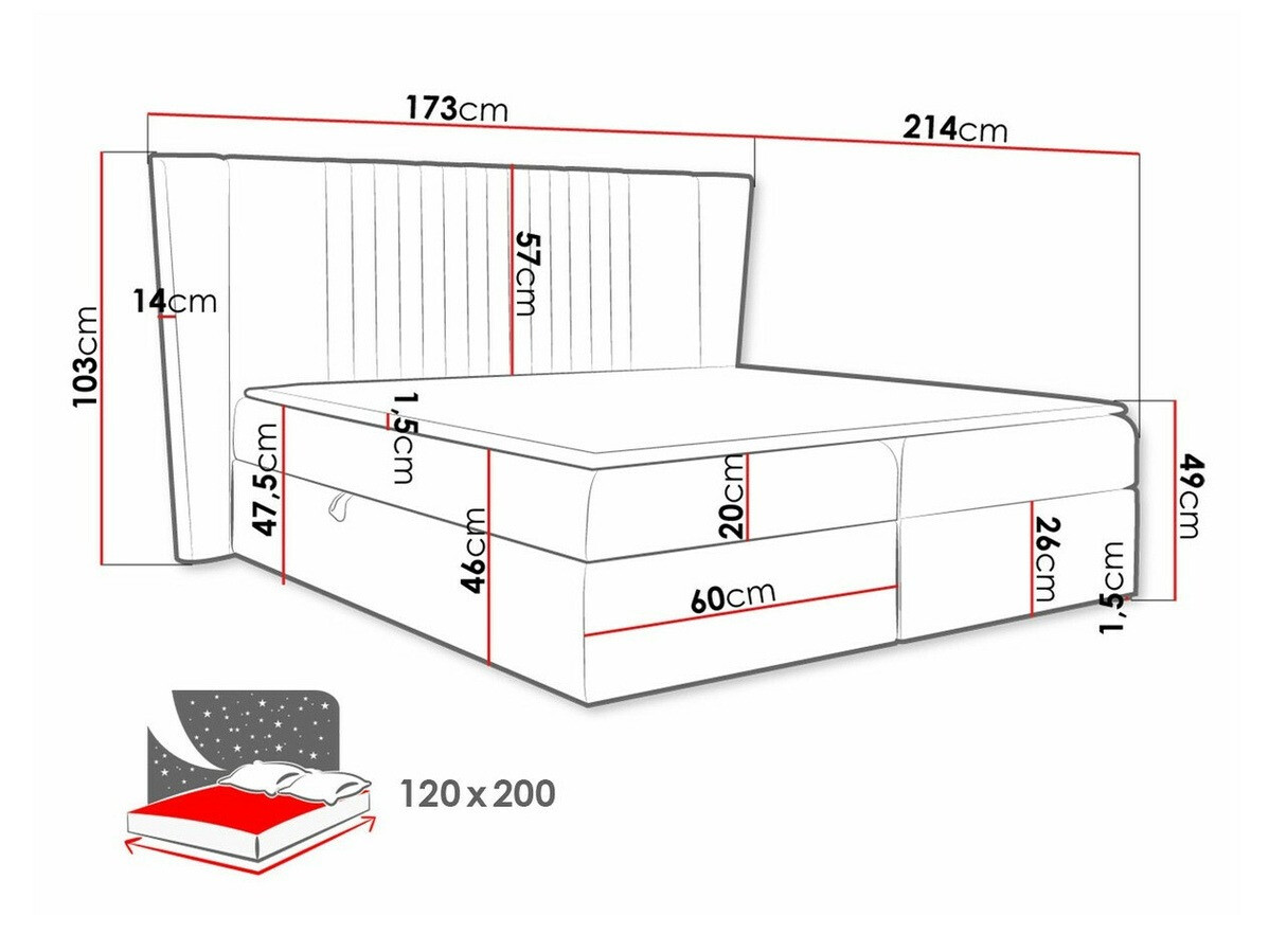 Boxspring postelja Fenestra (Magic Velvet 2217)