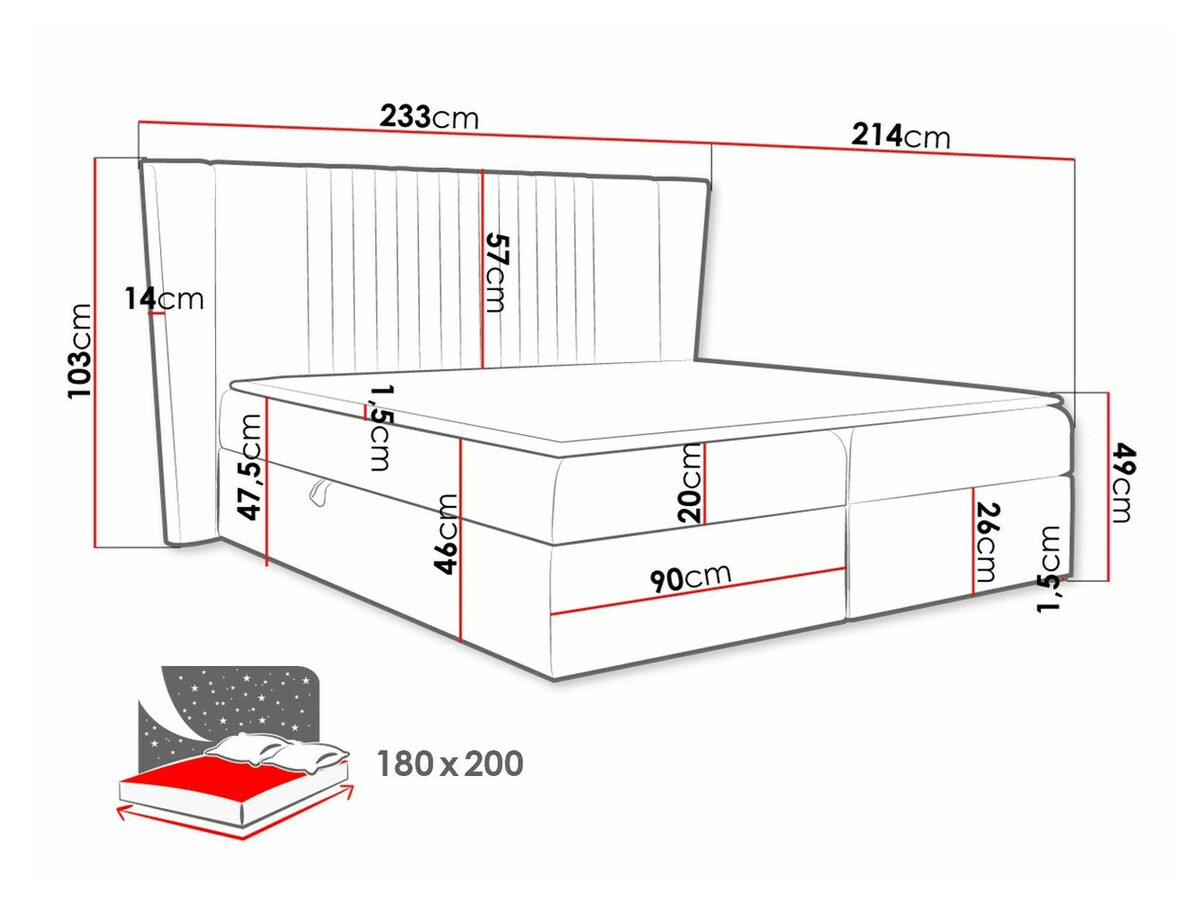 Boxspring postelja Fenestra (Magic Velvet 2217)