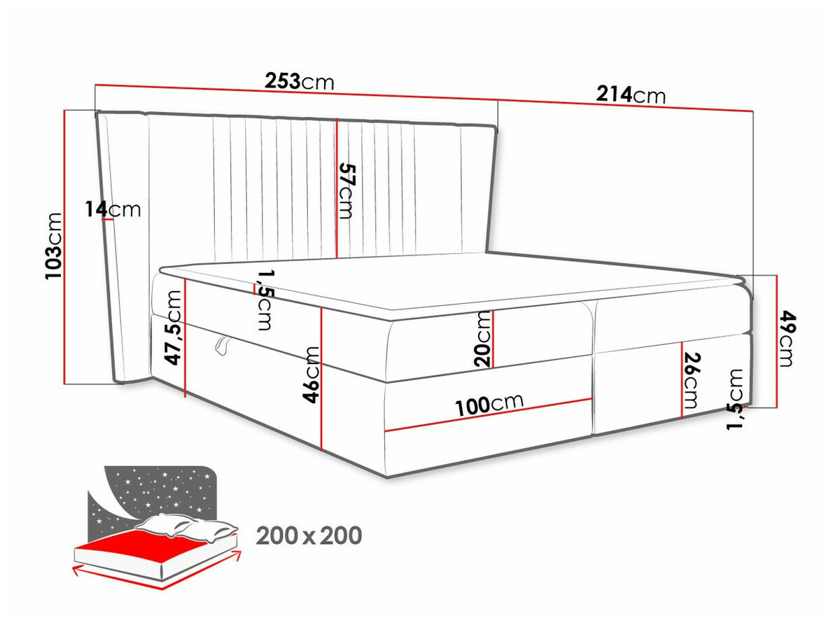 Boxspring postelja Fenestra (Magic Velvet 2225)