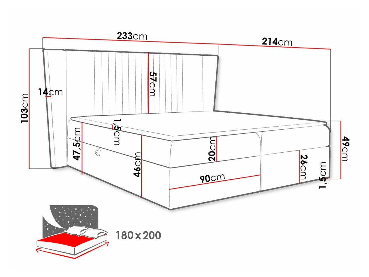 Boxspring postelja Fenestra (Magic Velvet 2260)