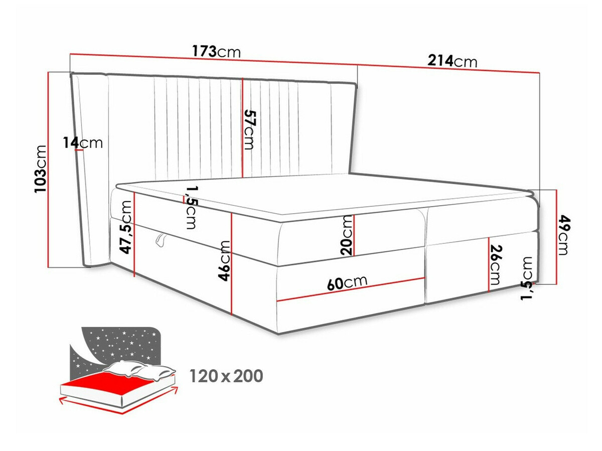 Boxspring postelja Fenestra (Magic Velvet 2273)