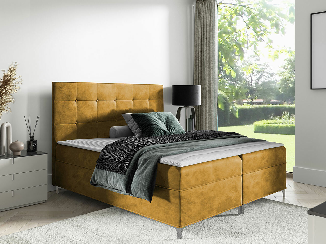 Boxspring postelja Porta (Fresh 37)