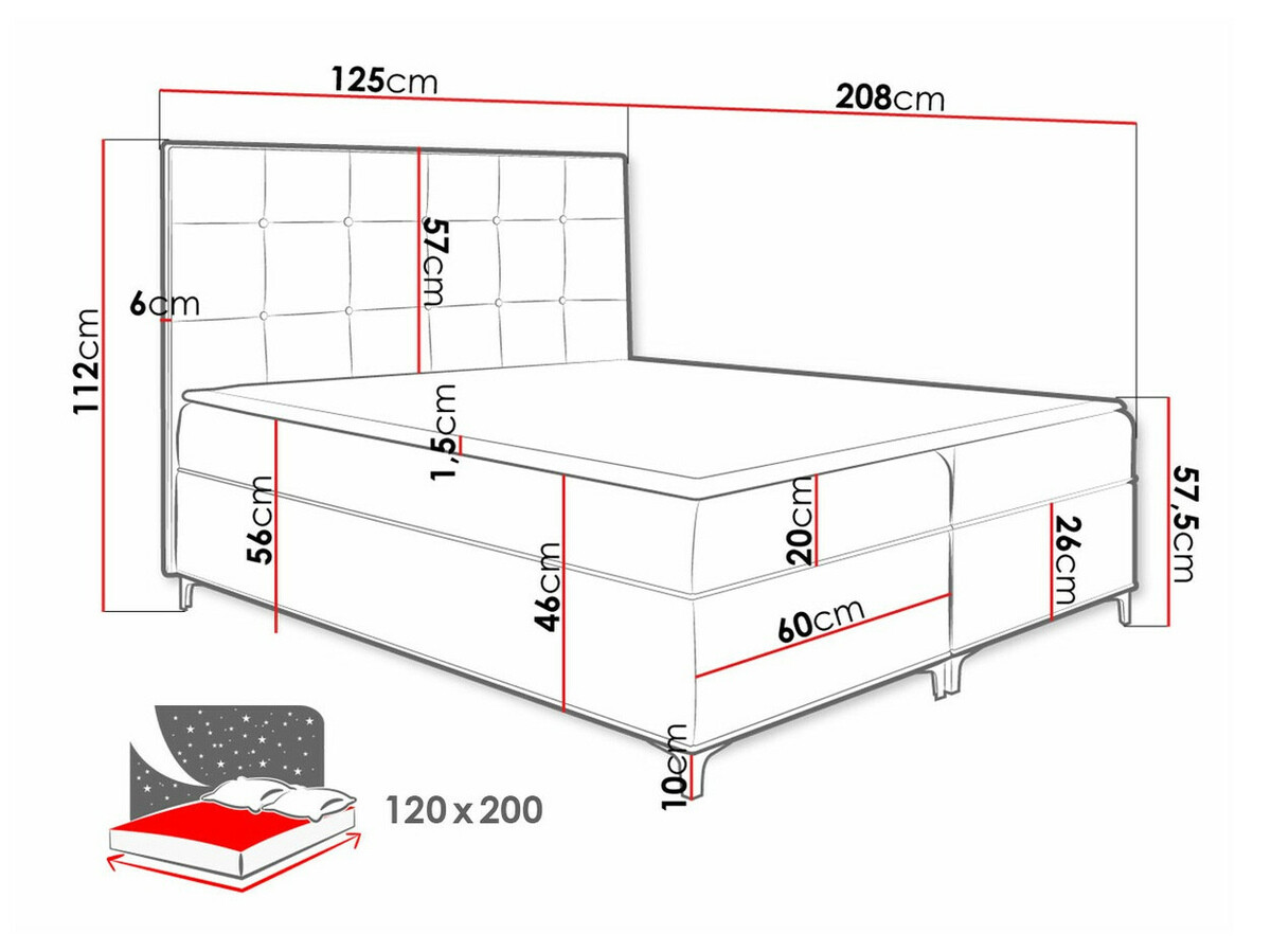 Boxspring postelja Porta (Fresh 4)