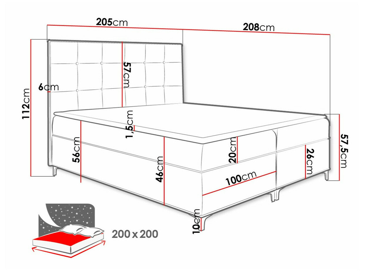 Boxspring postelja Porta (Fresh 33)