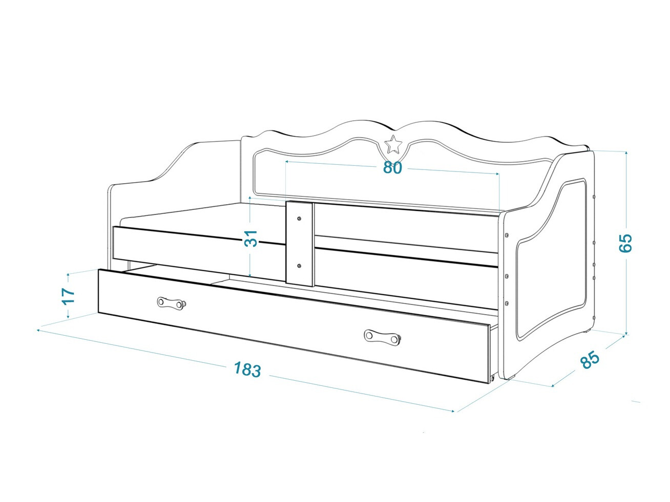 Postelja Aurora 148 (Bela)