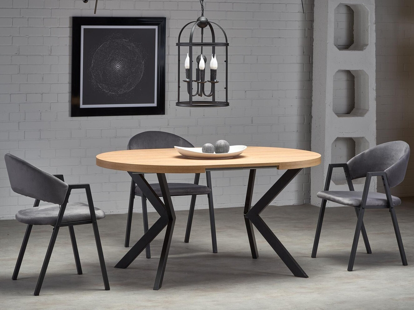 Miza Houston 1495 (Zlati hrast + Črna)