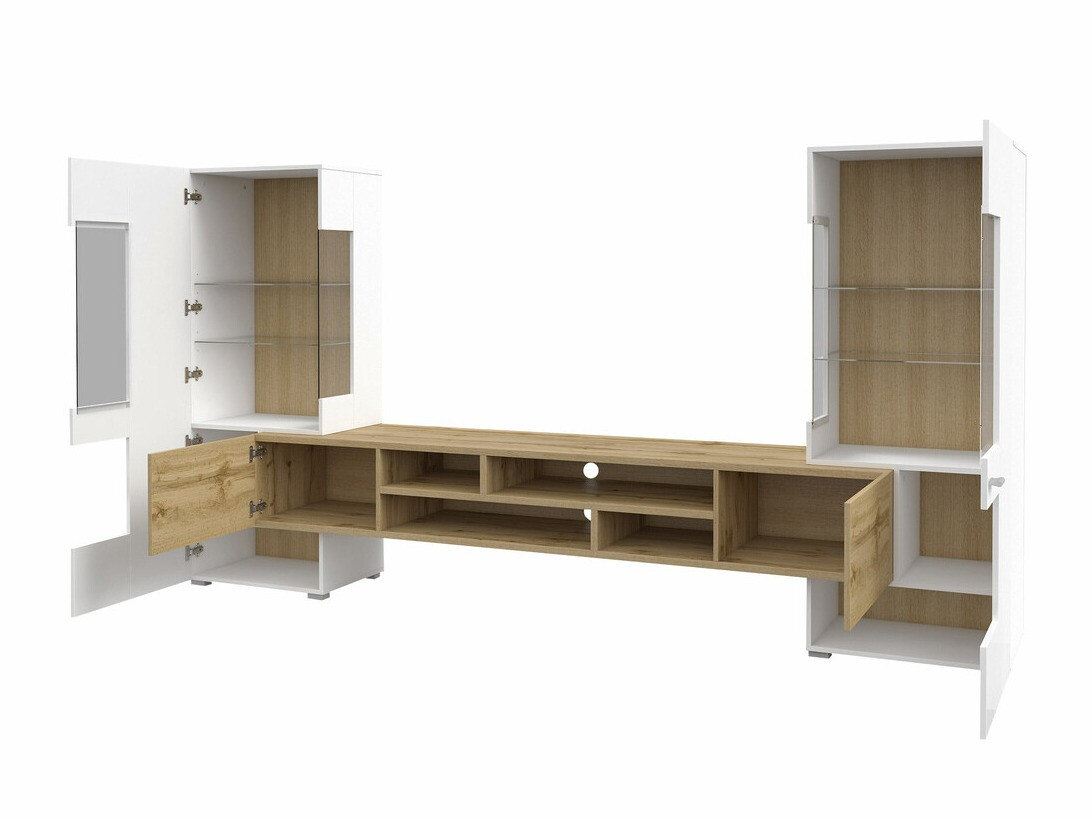 Komplet za dnevno sobo Mondalo 101 (Wotan hrast + Sijaj bela)