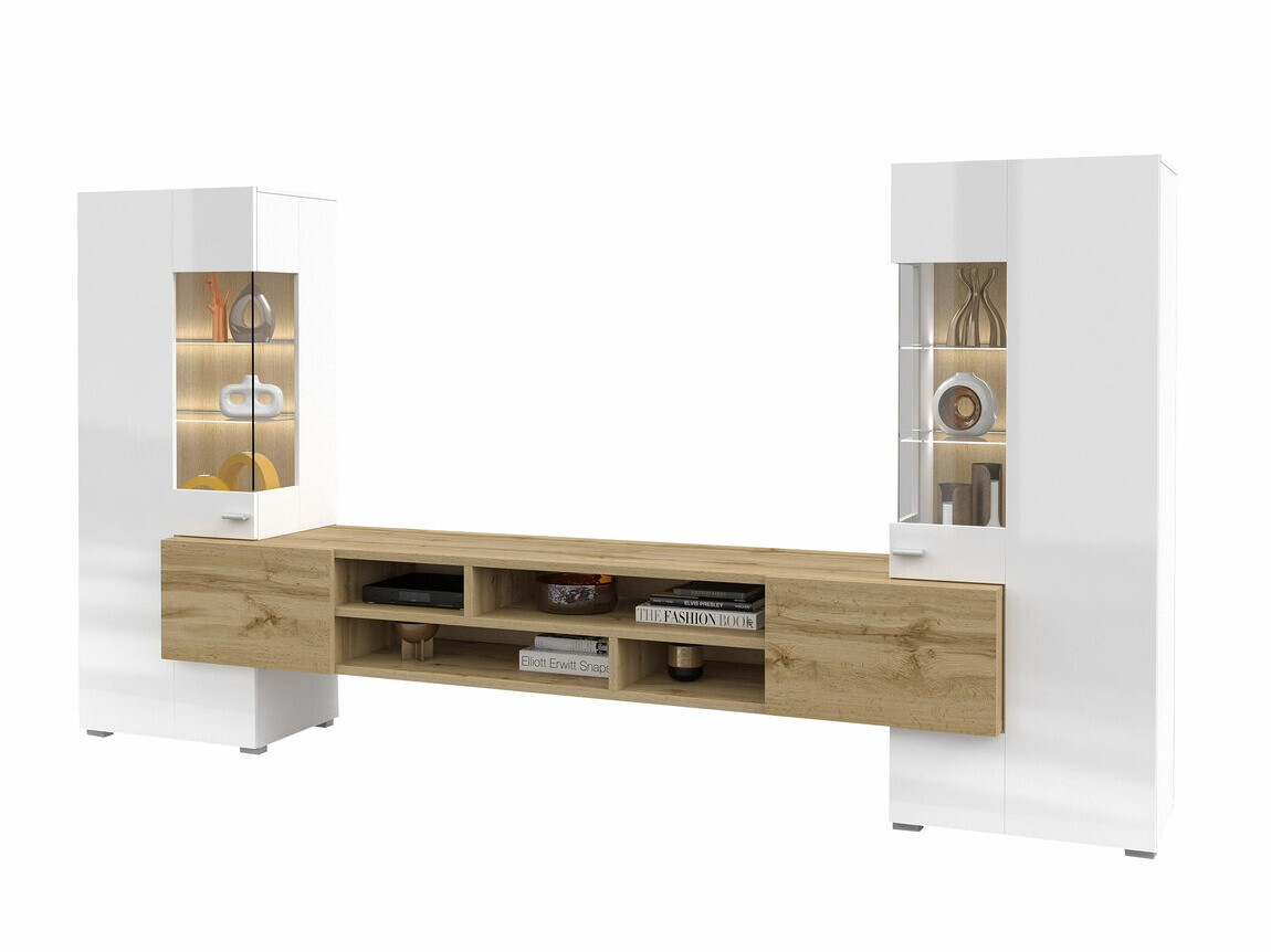 Komplet za dnevno sobo Mondalo 101 (Wotan hrast + Sijaj bela)