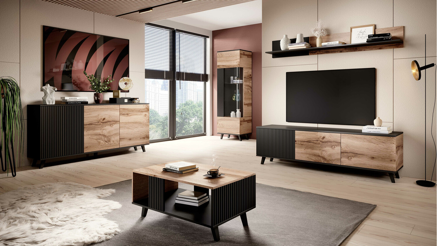 Regal Luelia 112 (Črna + Wotan hrast)