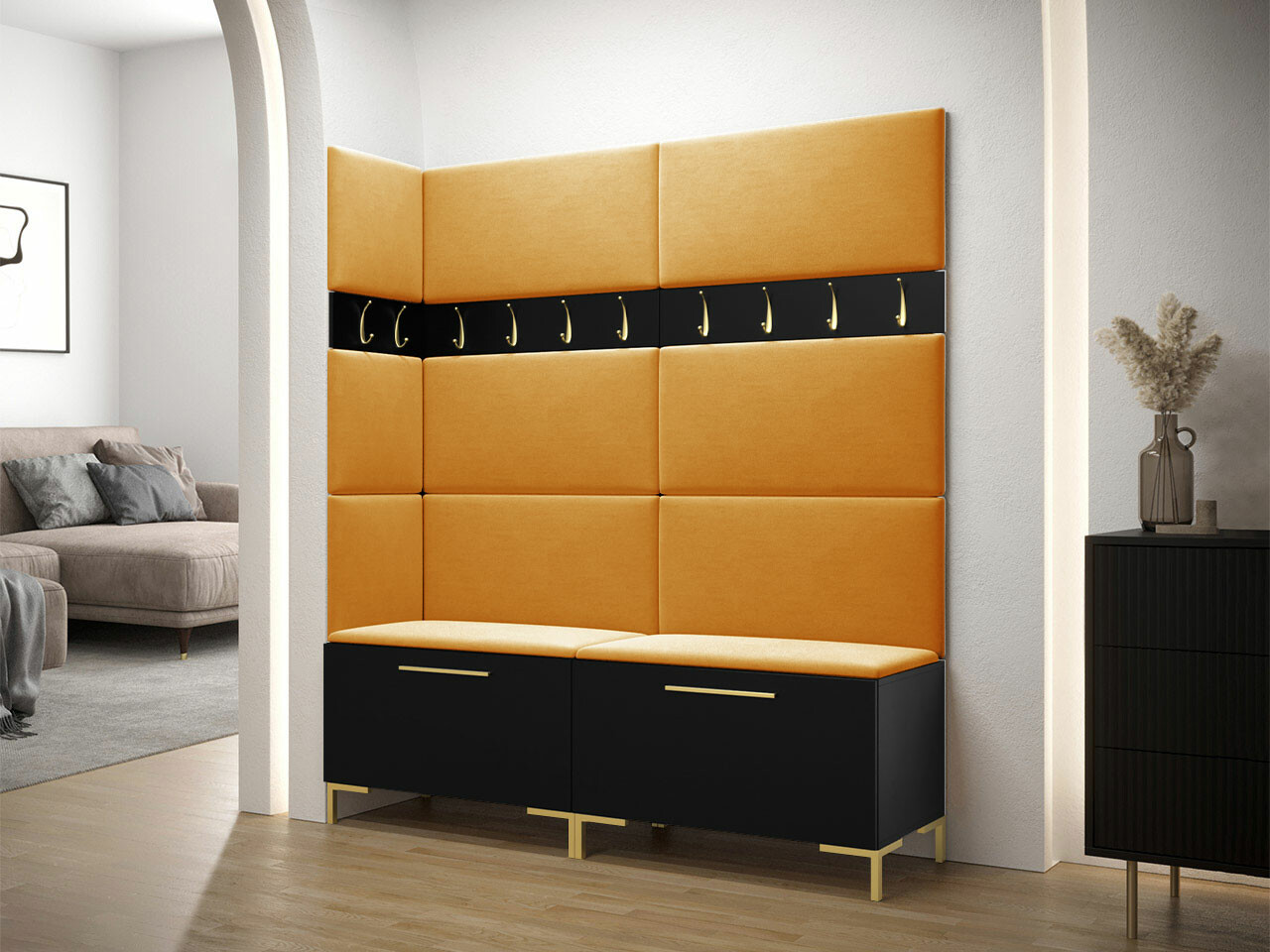 Komplet za predsobo Tivsoa 104 (Črna)