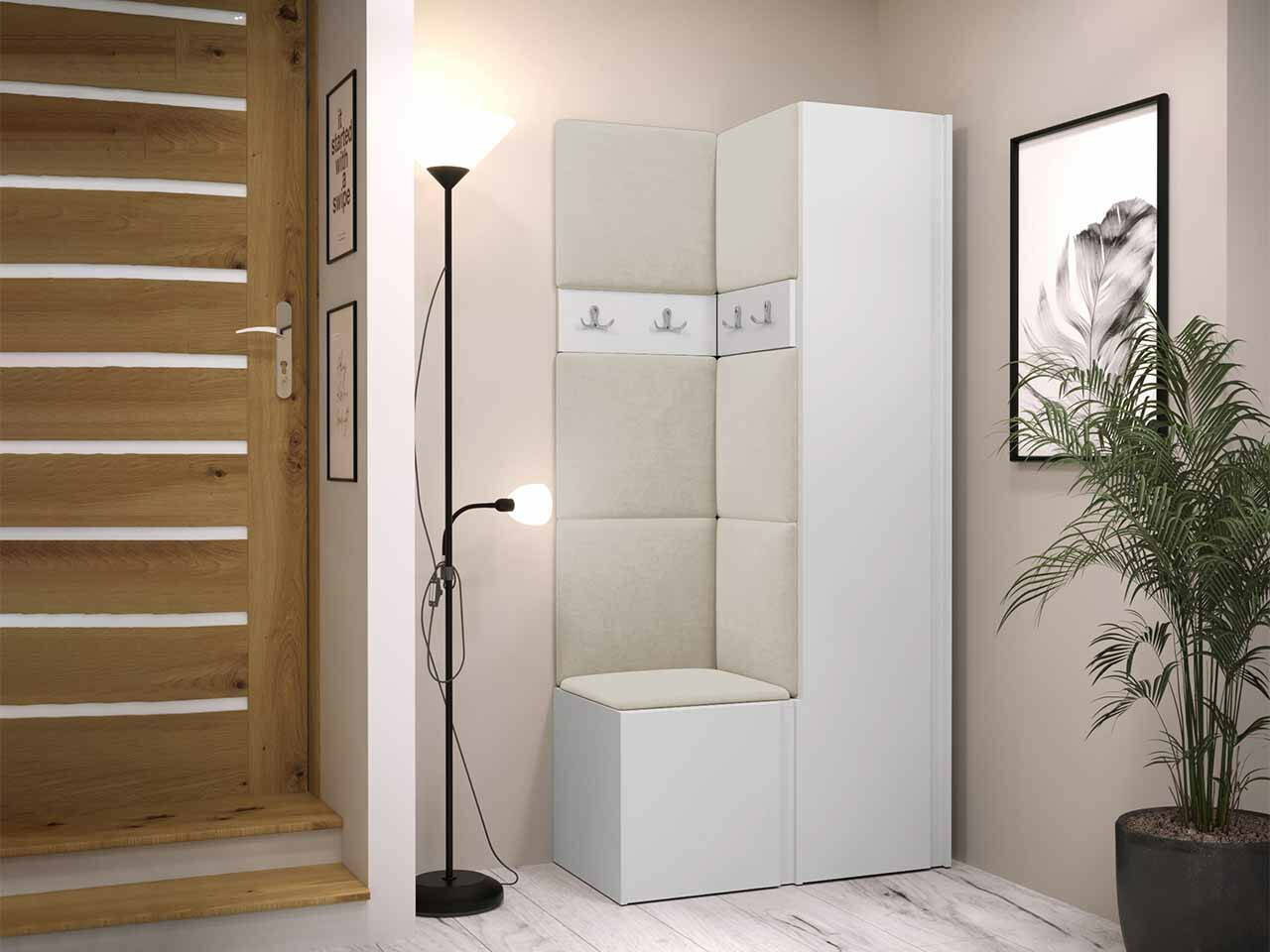 Komplet za predsobo Hartford 348 (Bela)