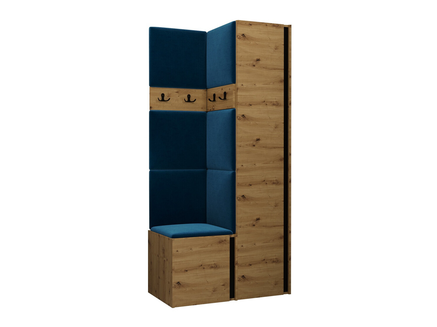 Komplet za predsobo Pinis XXIV (Artisan hrast + Črna)