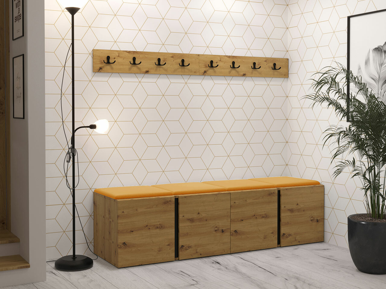 Komplet za predsobo Hartford 276 (Artisan hrast)