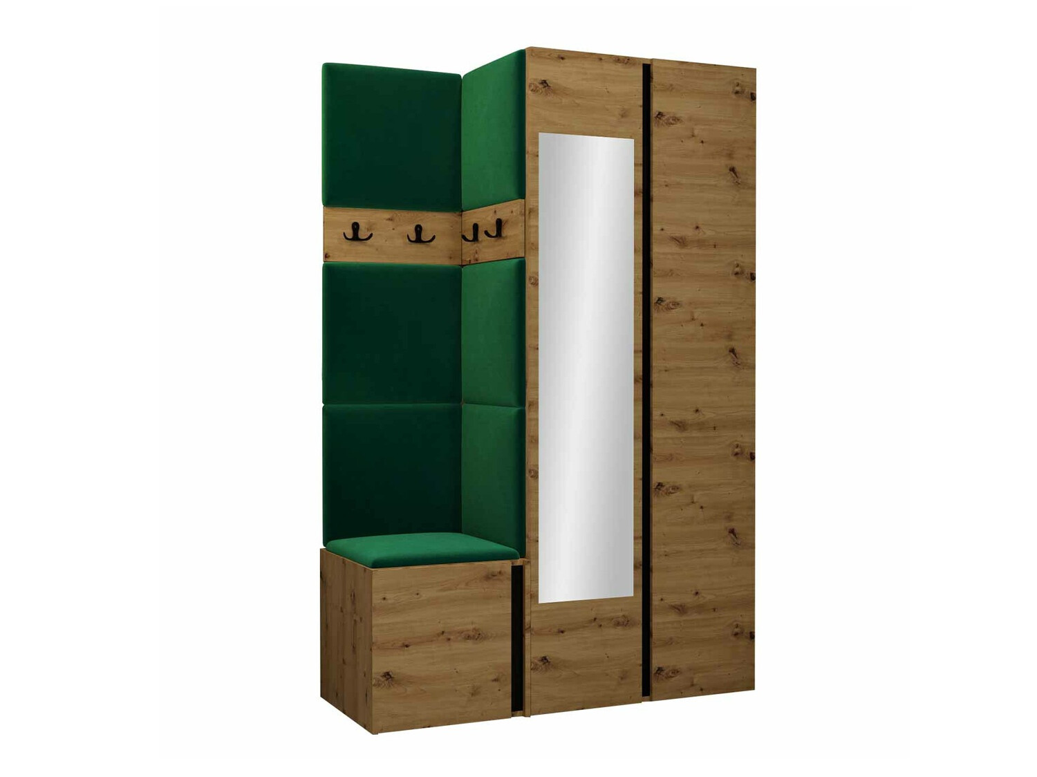 Komplet za predsobo Hartford 350 (Artisan hrast + Črna)