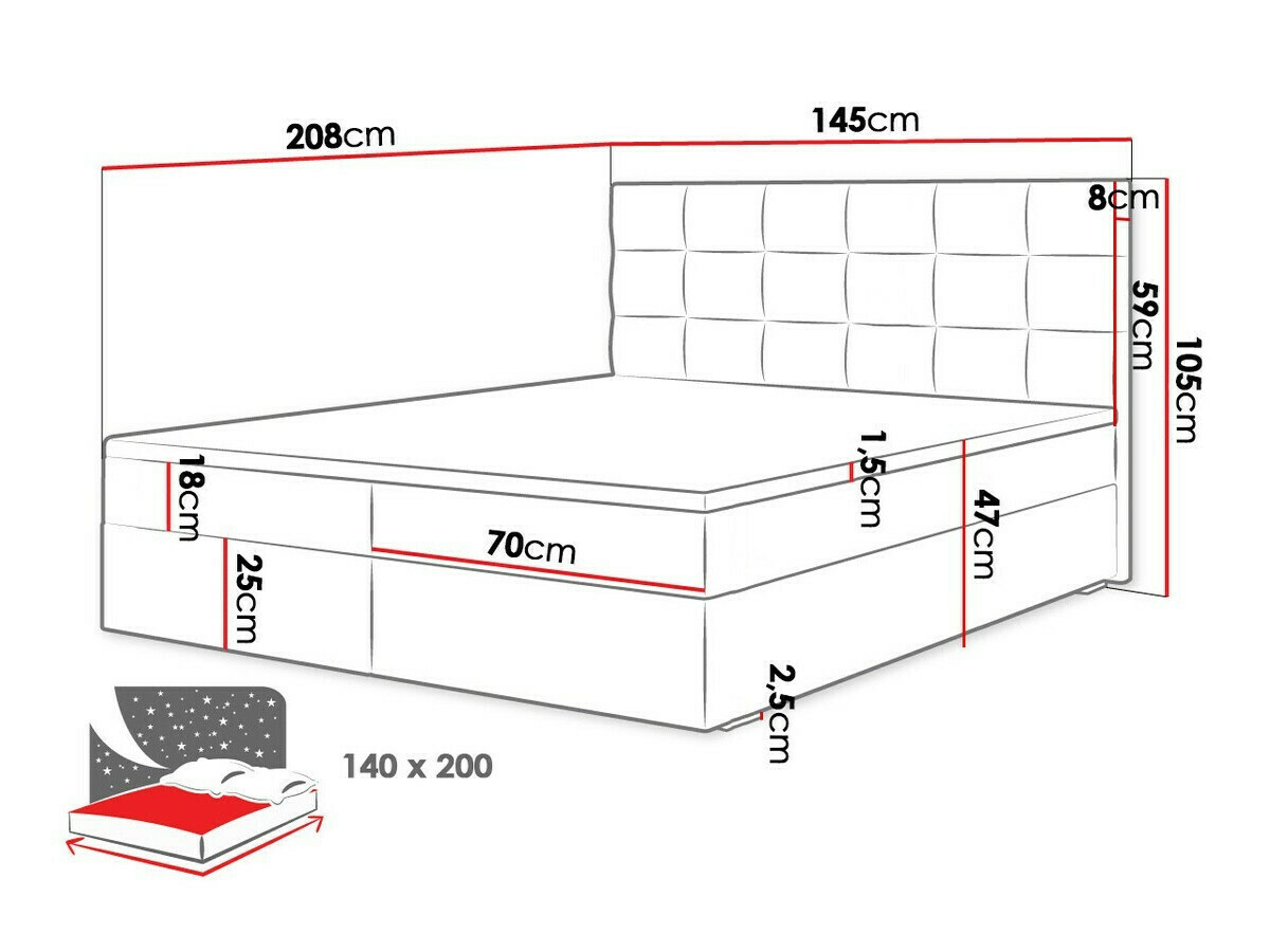 Boxspring postelja Memphis 115 (Itaka 10)