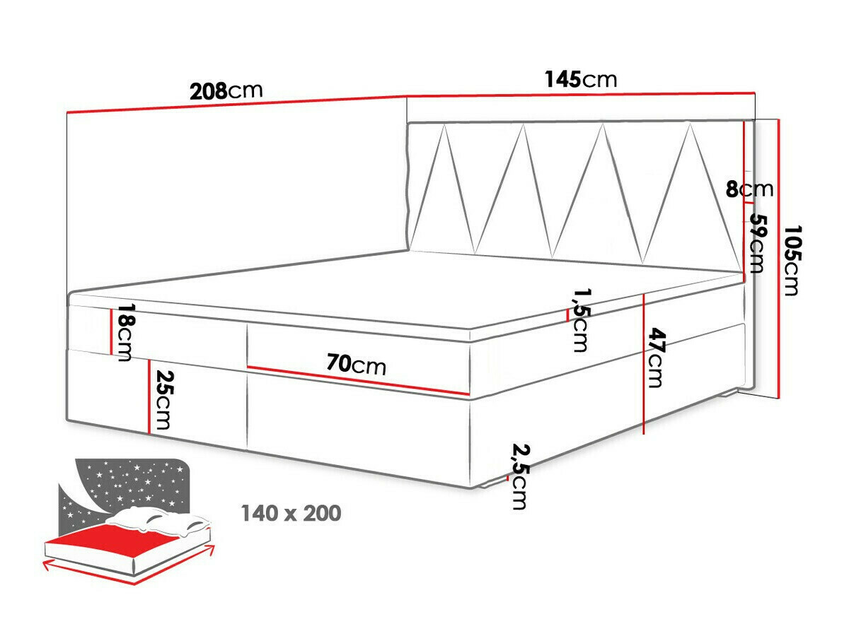 Boxspring postelja Memphis 116 (Itaka 10)