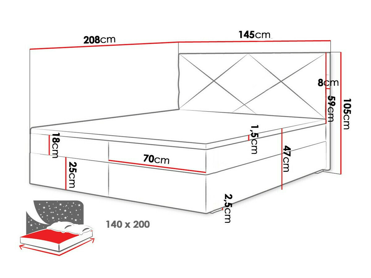 Boxspring postelja Memphis 117 (Itaka 10)
