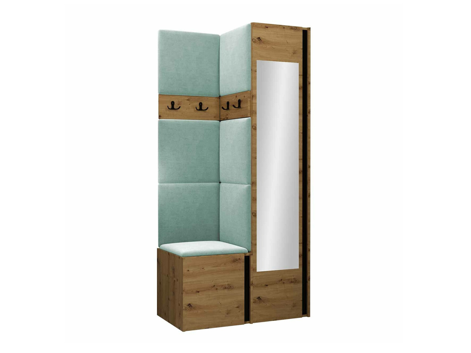 Komplet za predsobo Pinis XXV (Artisan hrast + Črna)