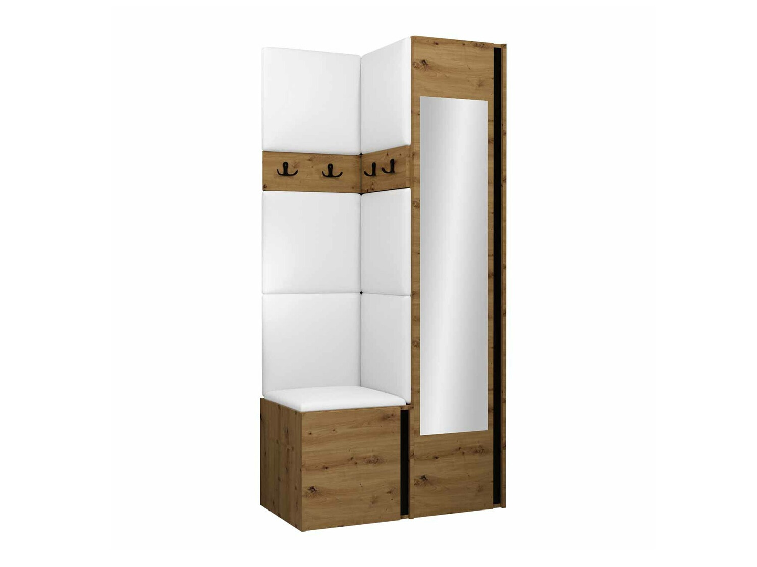 Komplet za predsobo Pinis XXV (Artisan hrast + Črna)