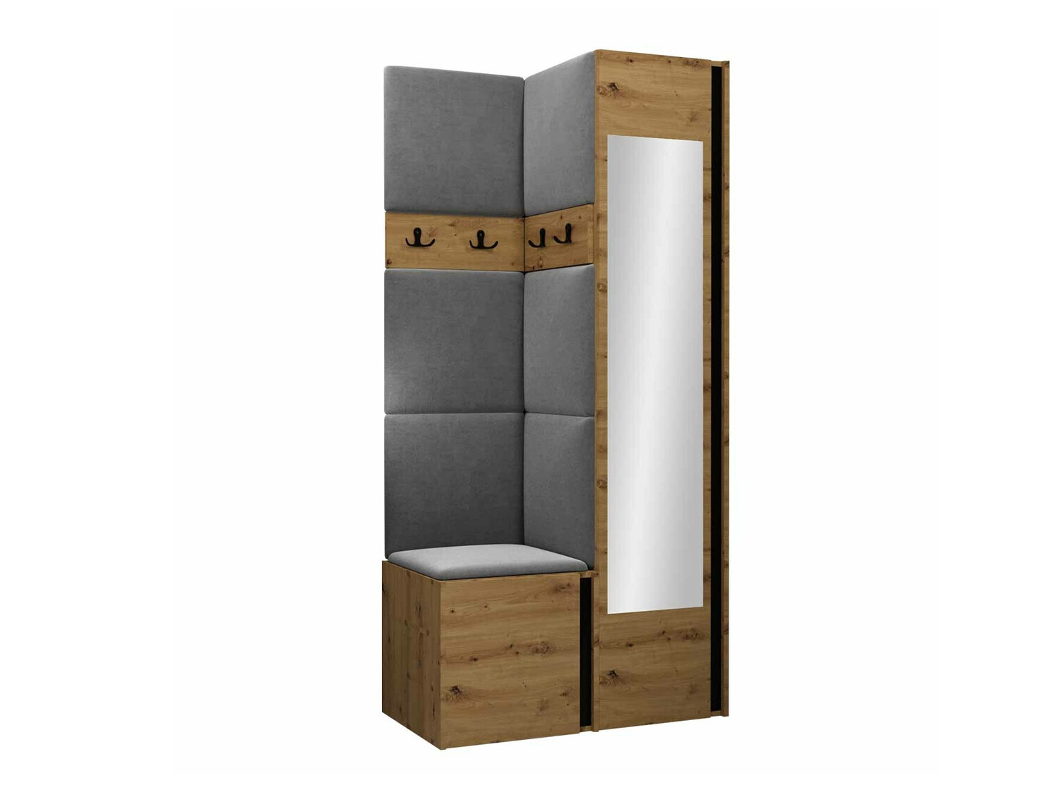 Komplet za predsobo Pinis XXV (Artisan hrast + Črna)