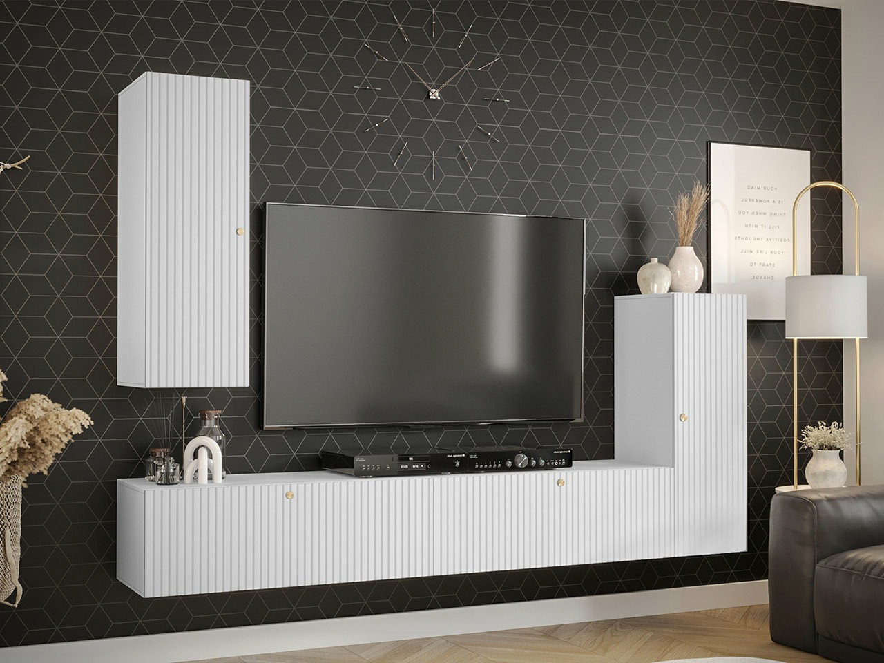 Komplet za dnevno sobo Anulio I (Bela)